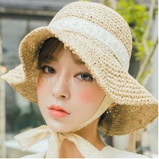 Mujer Lady Girl Beach Wide Brim summer Foldable Travel Sun Straw Hat Cap J0K8  eb-55504685